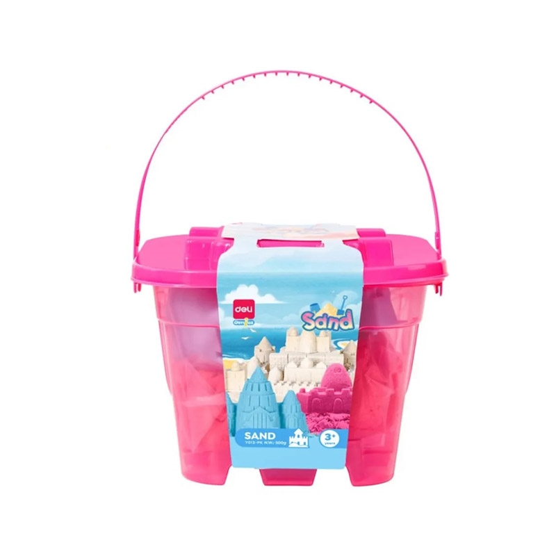 DL-662980.jpg Genius Kinetic Sand 500gr with 6 Molds Pink - Deli - Image 1