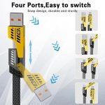 Καλώδιο Γρήγορης Φόρτισης 4 σε 1 USB-A/Type-C σε Type-C  Lightning 1.2M CA-888 - Treqa - Image 2