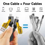 Καλώδιο Γρήγορης Φόρτισης 4 σε 1 USB-A/Type-C σε Type-C  Lightning 1.2M CA-888 - Treqa - Image 3