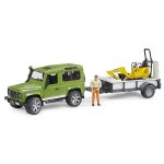 Land Rover με καρότσα και μίνι εκσκαφέα JCB και Φιγούρα - Bruder 02593