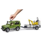 Land Rover με καρότσα και μίνι εκσκαφέα JCB και Φιγούρα - Bruder 02593 - Image 3