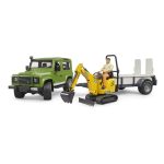 Land Rover με καρότσα και μίνι εκσκαφέα JCB και Φιγούρα - Bruder 02593 - Image 4