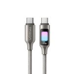Καλώδιο Φόρτισης 100W Type-C to Type-C Fast Charging with LED Display CA-80055 Gray - Treqa