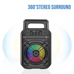 Φορητό Karaoke Bluetooth Ηχείο με Μικρόφωνο και RGB Φωτισμό - Image 3
