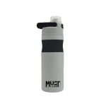 Θερμός Ανοξείδωτο 500 ml με χερούλι στο στόμιο Γκρι απαλό με μαύρο - Must