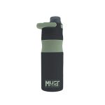 Θερμός Ανοξείδωτο 500 ml με χερούλι στο στόμιο Μαύρο με λαδί - Must