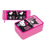 Κασετίνα Γεμάτη Τριπλή Hello Kitty με Kuromi